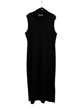 MISOOK Black Sleeveless Luxury Knit Turtleneck Maxi Dress Size 1X
